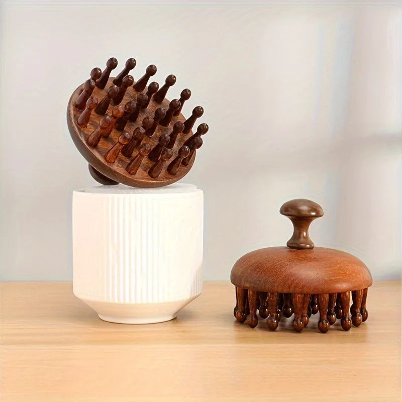 Wooden Round Disc Massage Hair Comb Set | Anti-Static Massage Hair Comb QXL