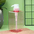 450ml Square Refillable Pump Bottle for Lotion & Shampoo Pump Dispenser Bottle QXL Pink
