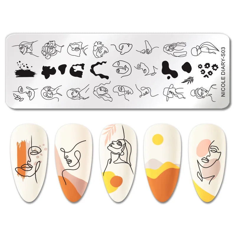Marble Line Nail Stamping Plate | Stainless Steel DIY Stencil Nail Stamping Plate QXL