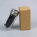 30m Bamboo Charcoal Dental Floss | Refillable Glass Holder Mint Eco Dental Floss QXL Black
