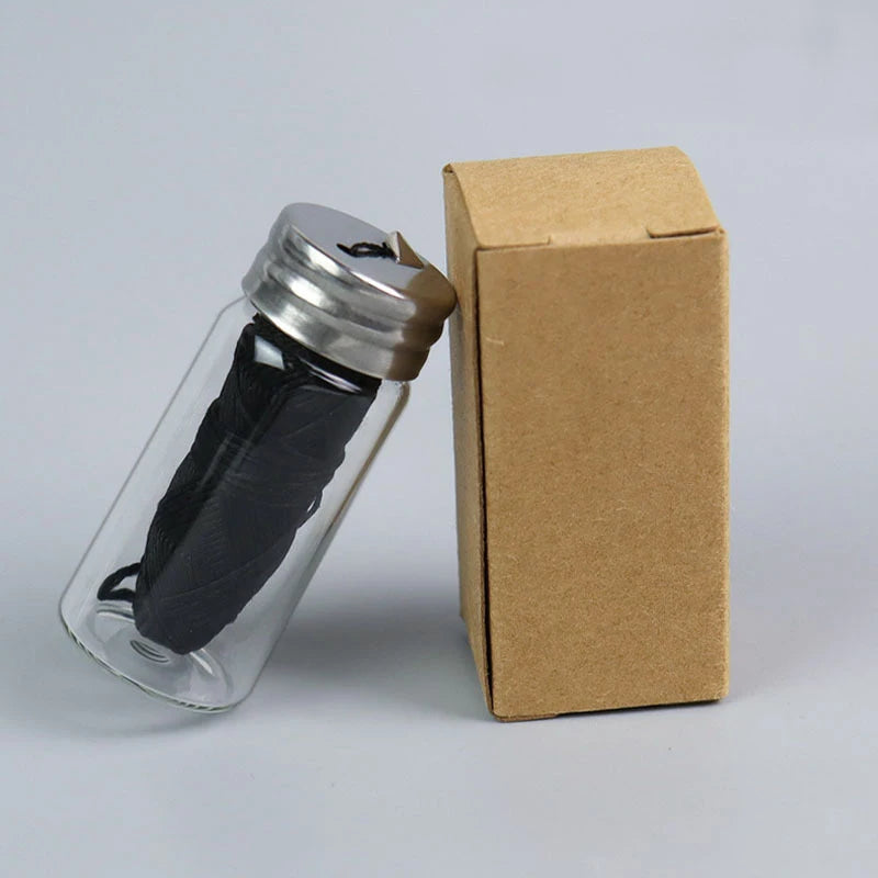 30m Bamboo Charcoal Dental Floss | Refillable Glass Holder Mint Eco Dental Floss QXL Black