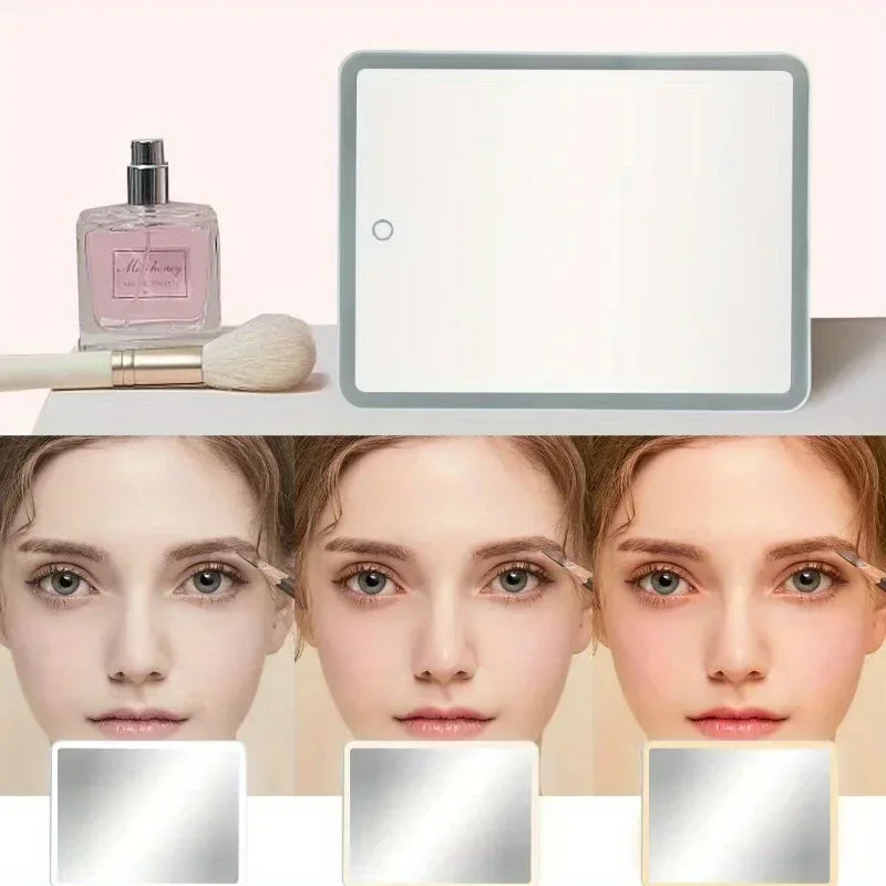 LED Lighted Makeup Train Case | 3-Color Mirror & Organizer Lighted Makeup Train Case QXL