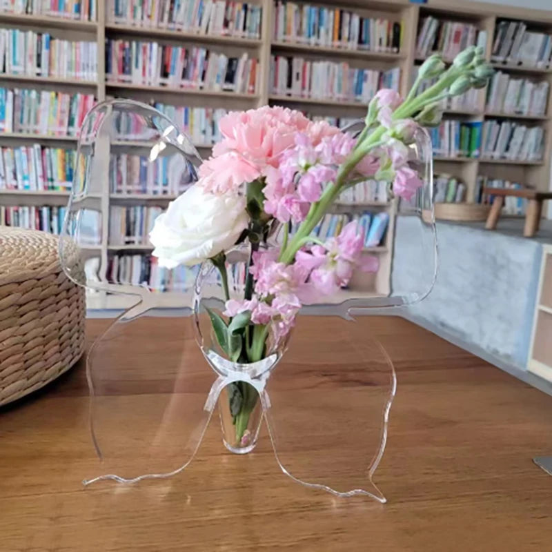Clear Acrylic Butterfly Vase | 3D Home Décor Flower Vase Decorative Acrylic Vase QXL