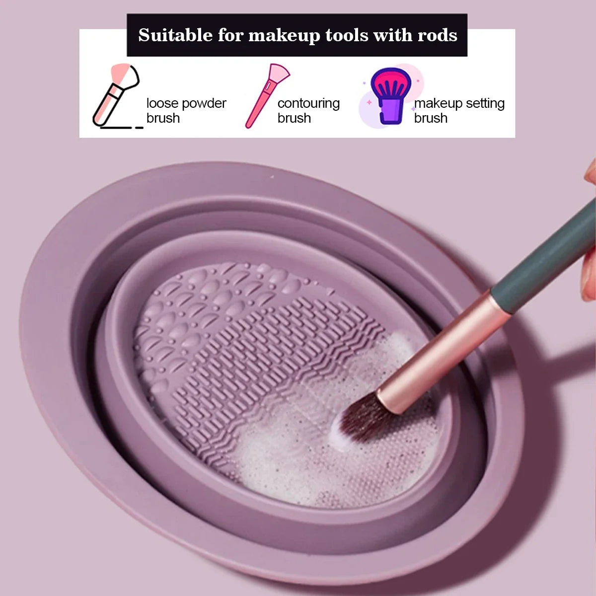 Silicone Makeup Brush Cleaner Scrubber Box | Color Switcher Brush Cleaner Box QXL