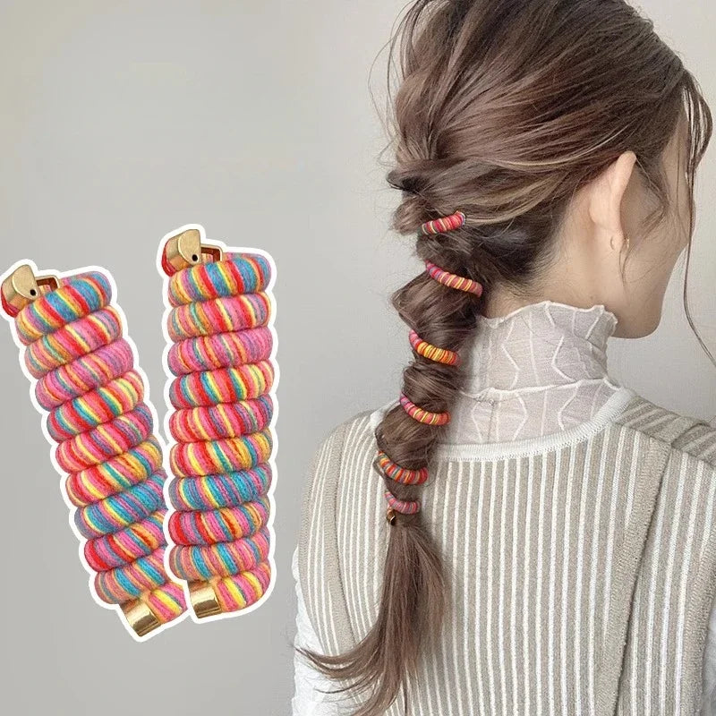 Colorful Telephone Wire Hair Tie | Coil Ponytail Holder Hair Tie QXL