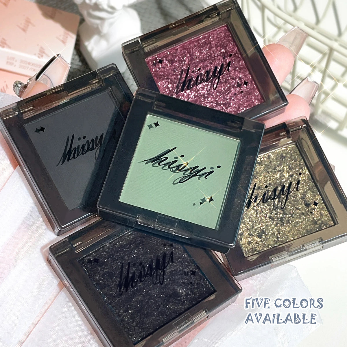 HISYI Dark Magic Monochrome Eyeshadow – Glitter & Matte Eyeshadow Powder QXL