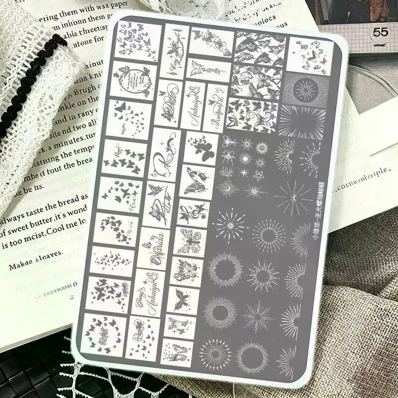 Butterfly Nail Stamping Plates | Stainless Steel Stencil Nail Stamping Plate QXL