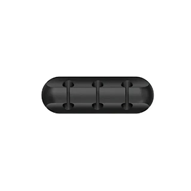 Silicone Self-Adhesive Cable Winder & Wire Management Clips Cable Management Clips QXL B415 Black 3 Channel