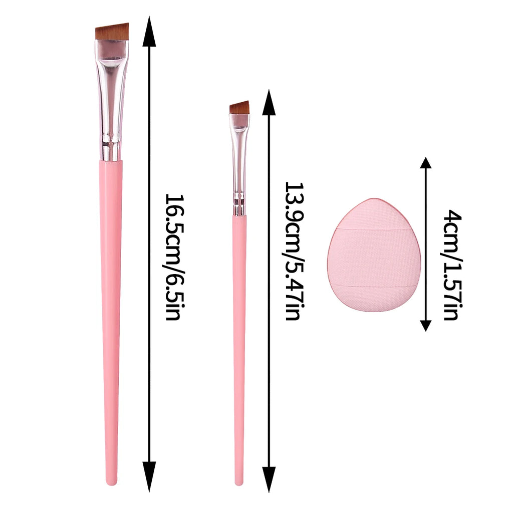 5-Piece Pink Makeup Brush Set | Eyeliner & Eyebrow Brushes Makeup Brush Set QXL