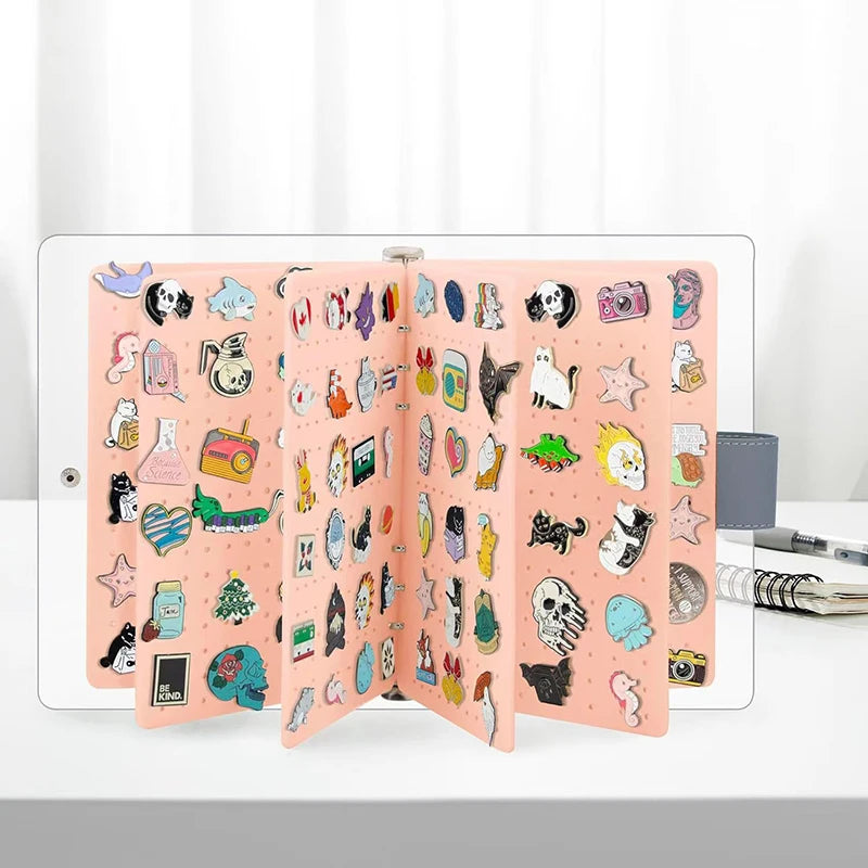 Felt Pin Display Book | 6-Page Badge & Brooch Organizer Album Pin Display Album QXL
