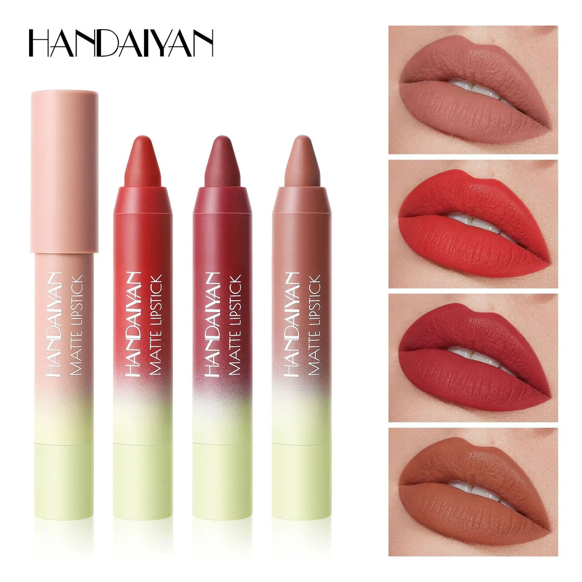 Handaiyan Matte Velvet Lip Crayon – 8 Colors Waterproof Liner Matte Lip Crayon QXL