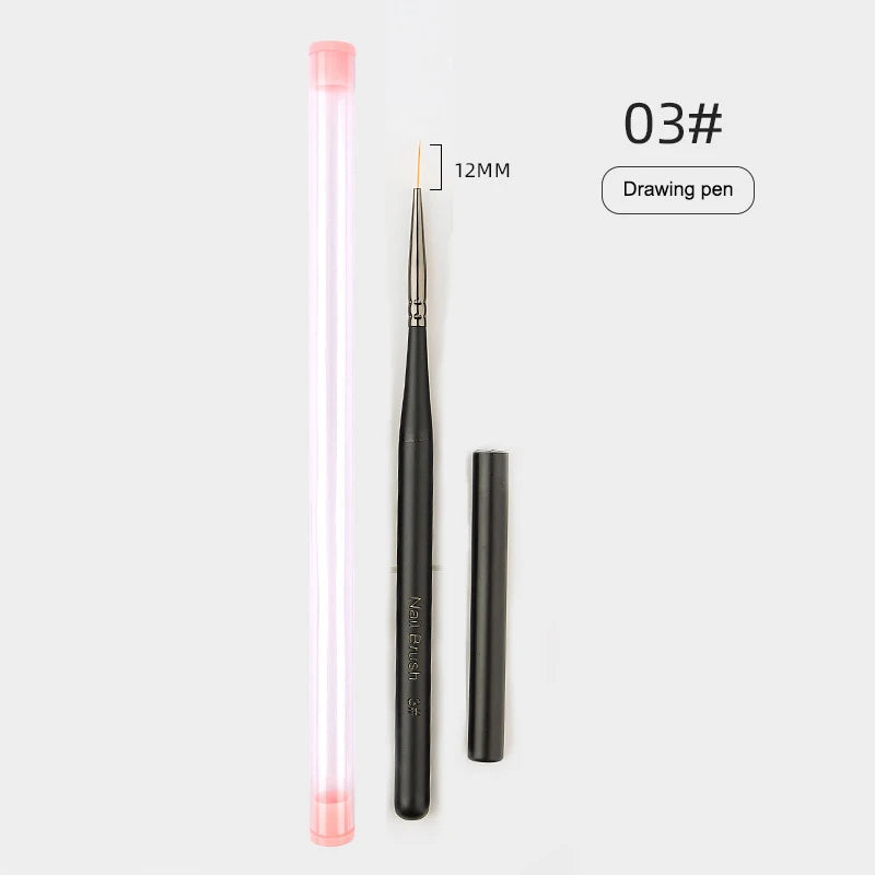 Wooden Handle Nail Art Brush | UV Gel & Gradient Drawing Pen Nail Art Brush QXL A3