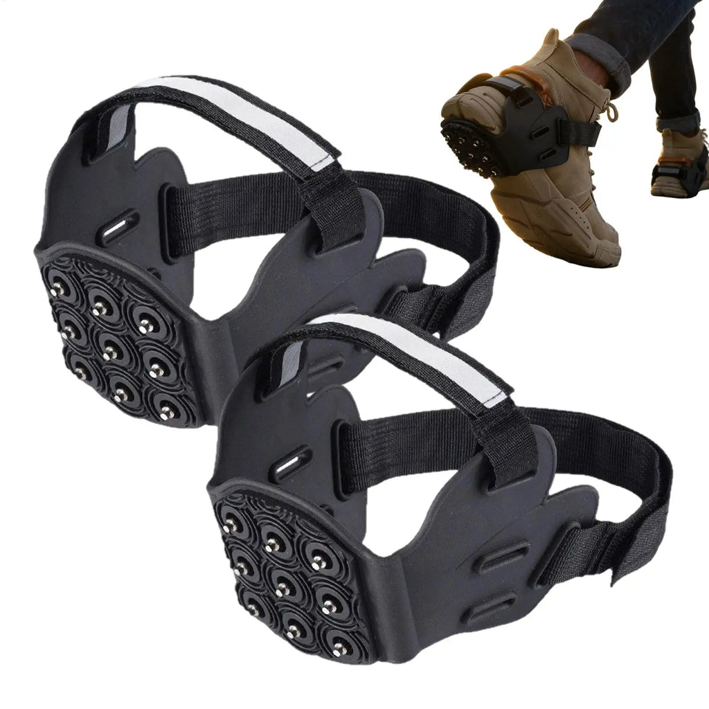 Ice Cleats with 9 Metal Spikes & Reflective Strip | 1 Pair Ice Cleats QXL 41to 44