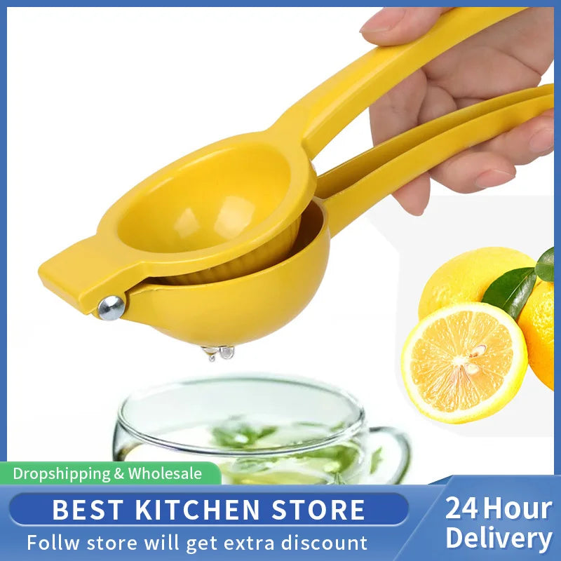 Manual Citrus Juicer & Lemon Squeezer | Stainless Steel Yellow Manual Citrus Juicer QXL
