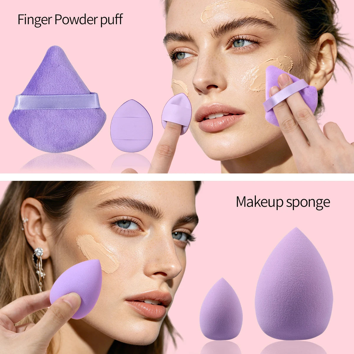 KOSSHOW 10-Pc Purple Makeup Sponge Set | Blending & Puffs Makeup Sponge Set QXL