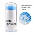 100-Pack Disposable Micro Brushes for Eyelash Extensions Disposable Micro Brushes QXL Light blue L box