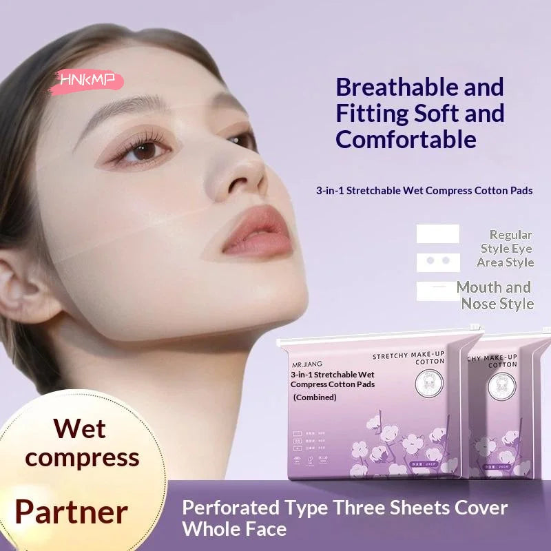 240-Pack 3-in-1 Stretch Cotton Pads | Makeup Remover & Mask Makeup Cotton Pads QXL