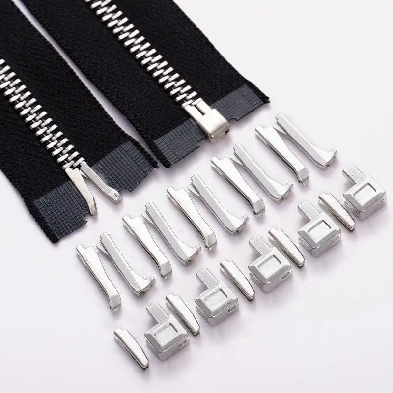 10-Set Metal Zipper Stopper Repair Kit | Open End Bottom Fix Zipper Repair Kit QXL