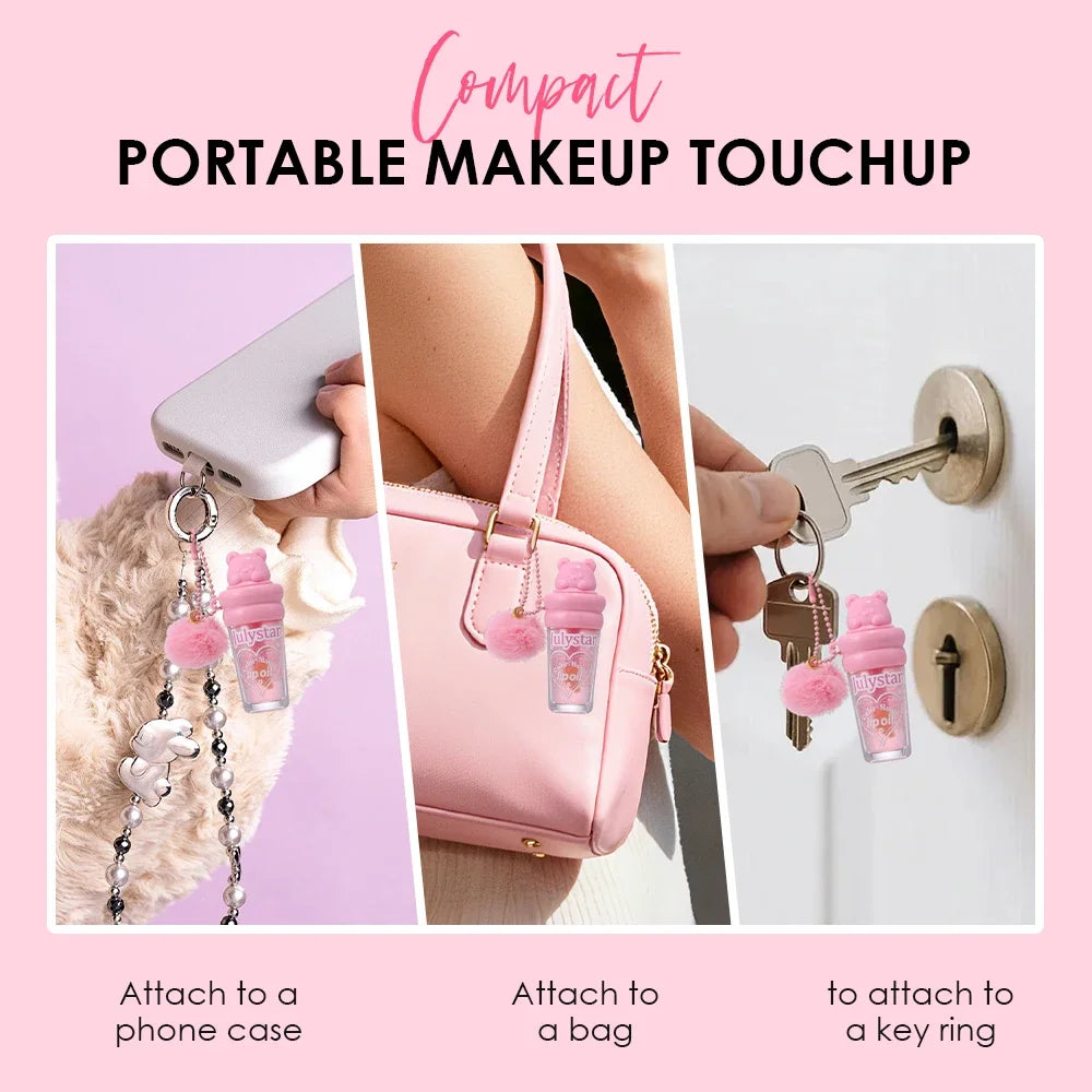 Julystar Kawaii Bear Lip Oil Gloss | Color-Changing Hydrating Lip Oil Gloss QXL