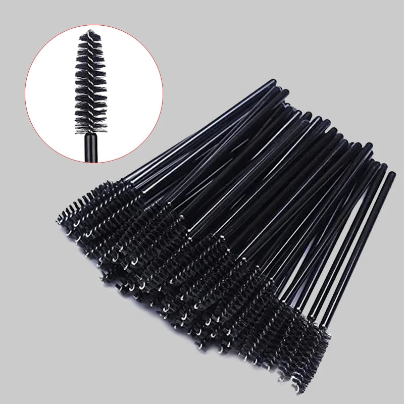Disposable Mascara Wands & Spoolie Eyebrow Brushes 50/1000pc Disposable Spoolie Brushes QXL