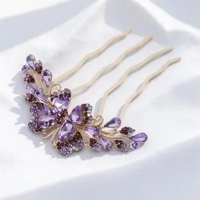 Rhinestone Bridal Hair Side Comb | 4-Prong Wedding Hairpiece Bridal Hair Comb QXL