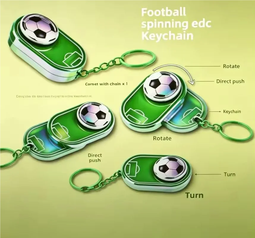 Football Fidget Spinner Keychain | Push Pop Sensory Toy Fidget Spinner Keychain QXL