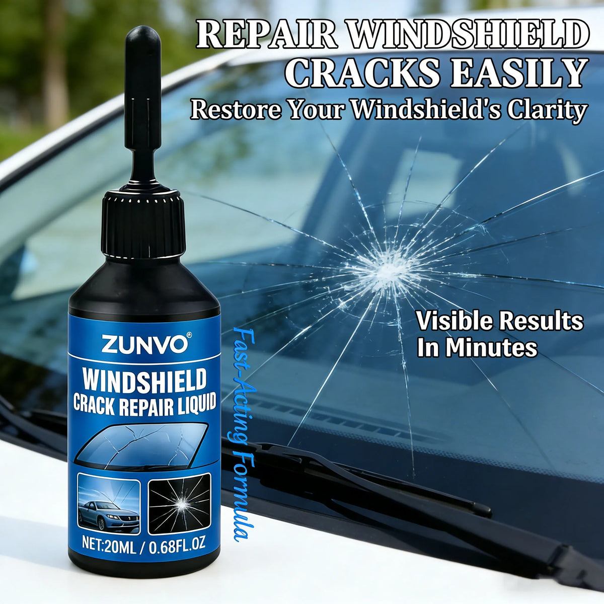 Car Windshield Crack Repair Fluid | Glass Chip Restore Agent Windshield Repair Fluid QXL