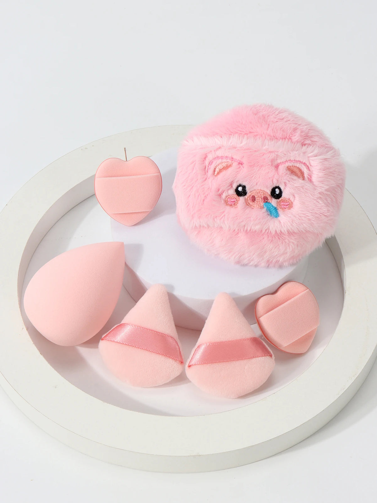6-Pack Embroidered Powder Puffs | Wet & Dry, All Skin Types Makeup Powder Puff QXL