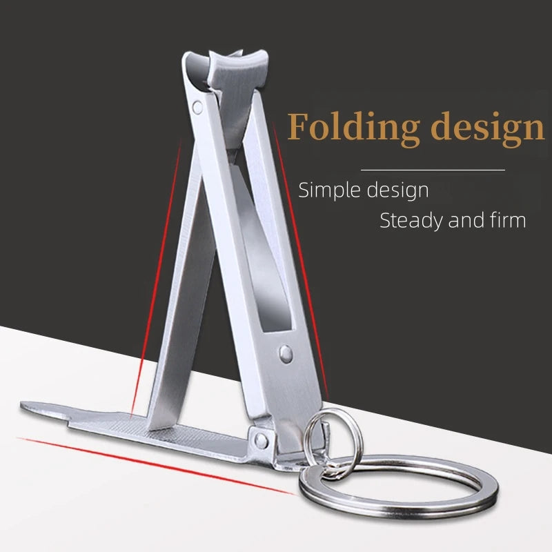 6-Pack Stainless Steel Folding Nail Clippers with File Blade Nail Clipper Set QXL