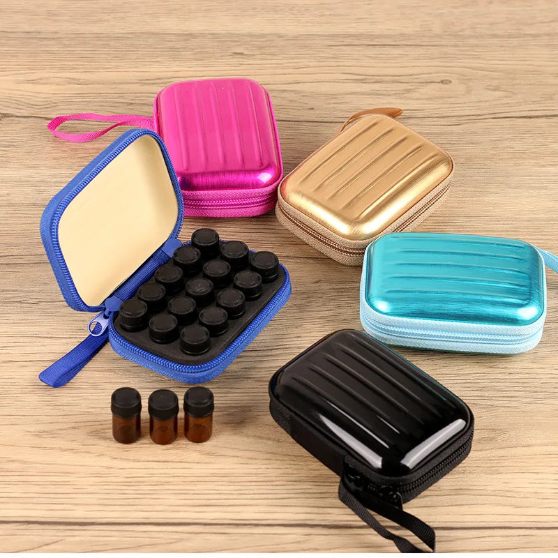 15-Grid Essential Oil Travel Bag for 1ml–2ml Sample Bottles Essential Oil Travel Case QXL