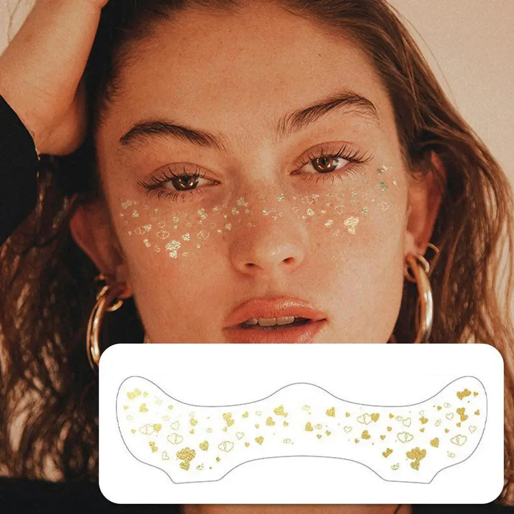 Glitter Freckle Temporary Tattoo Stickers for Face Makeup Temporary Face Tattoos QXL