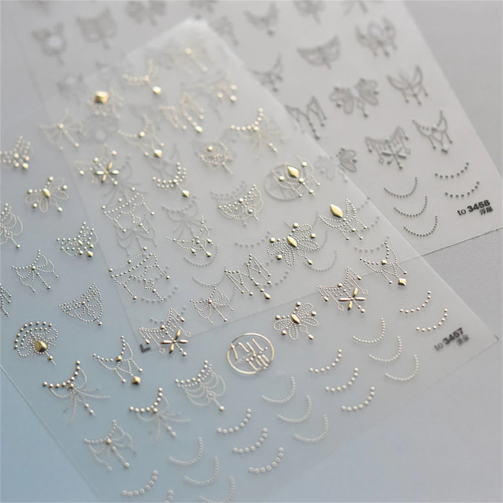 5D Butterfly Nail Art Stickers | Gold Silver Hollow Decals Nail Art Stickers QXL