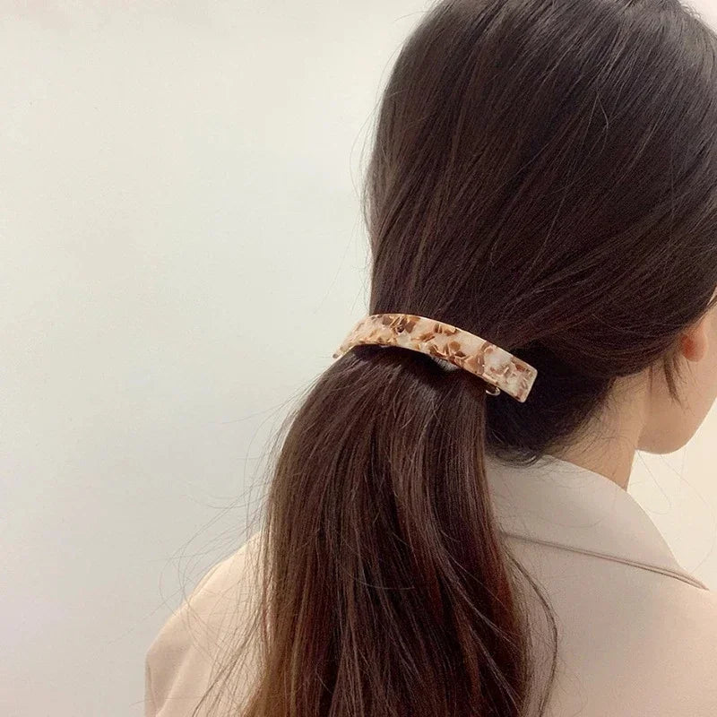 Acetate Spring Hair Clip | Tortoiseshell Geometric Barrette Hair Clip Barrette QXL