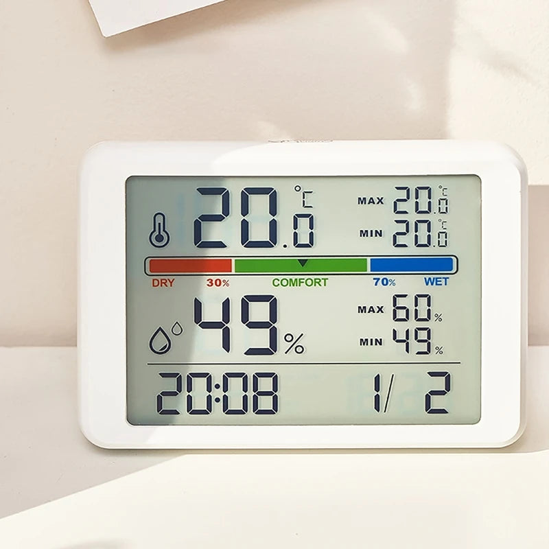 Ultra-Thin Magnetic LCD Alarm Clock | Temp & Humidity Display Digital Alarm Clock QXL
