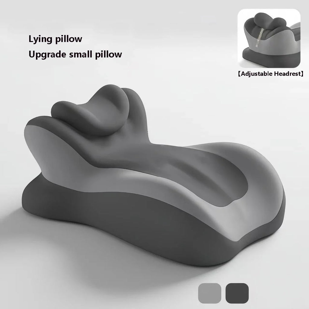 Memory Foam Wedge Pillow | Neck, Leg & Back Ergonomic Support Memory Foam Pillow QXL Gray With pillow-6 No plug
