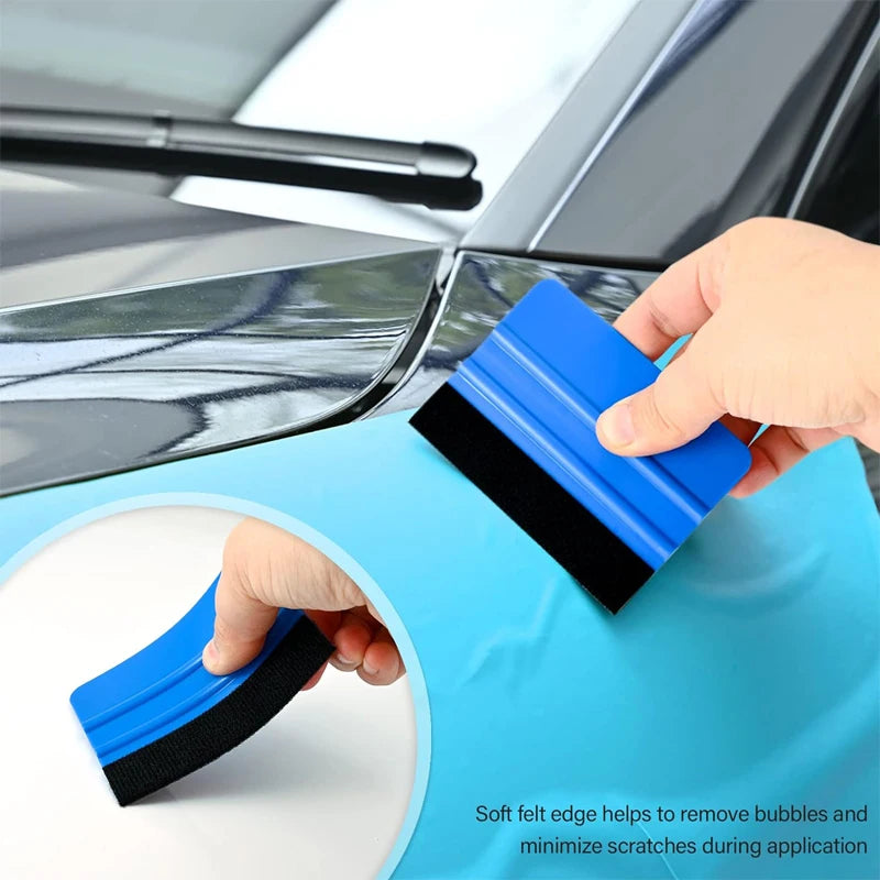 Felt Edge Vinyl Wrap Squeegee | Car Window Tint Scraper Tool Vinyl Wrap Squeegee QXL