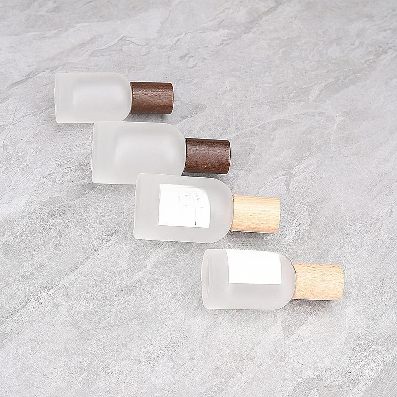 Frosted Glass Perfume Spray Bottle | Walnut & Beech Pump 30ml 50ml Perfume Atomizer Bottle QXL
