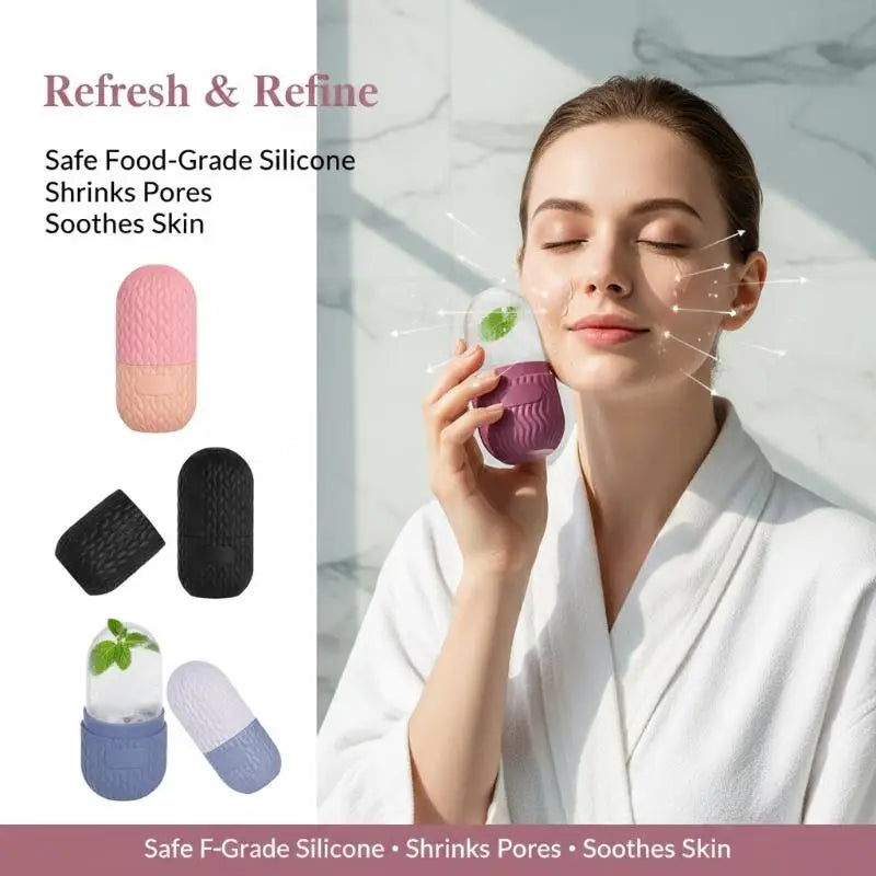 Silicone Ice Roller Face Massager | Reusable Cube Tray Tool Ice Face Roller QXL