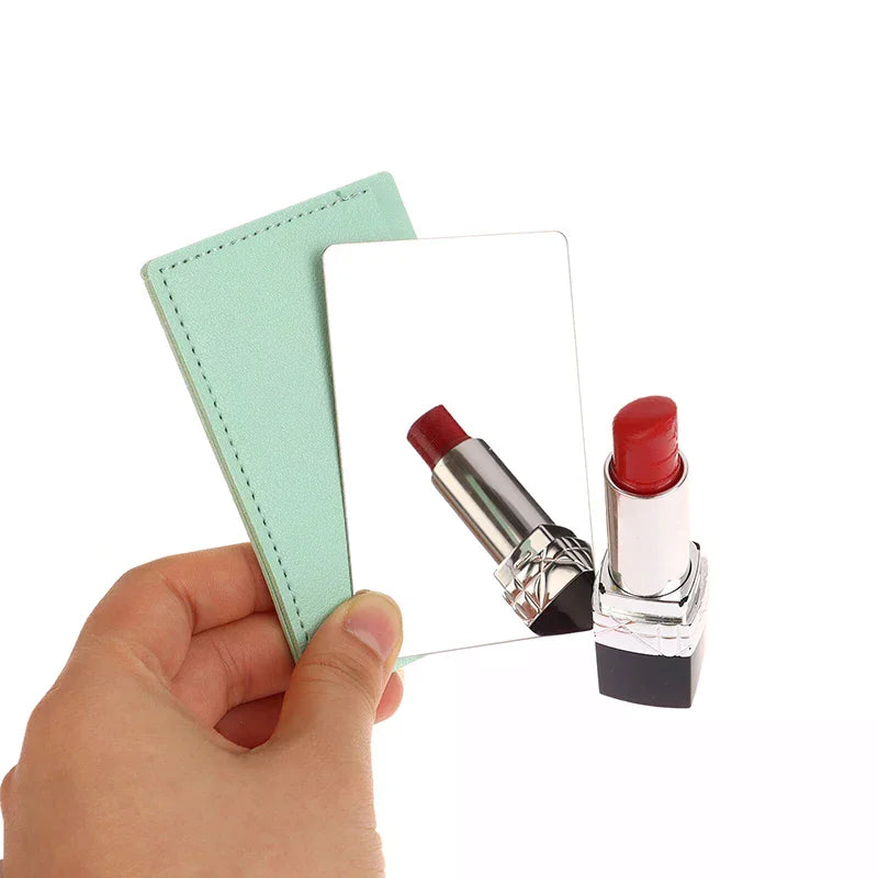 Shatterproof Pocket Makeup Mirror | PU Leather Card Mirror Pocket Makeup Mirror QXL