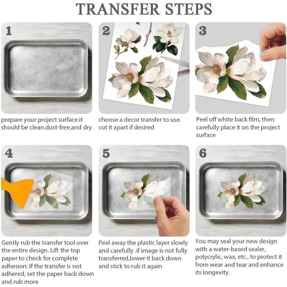 Cosmic Roses Rub-On Transfers for Furniture & Crafts | 3-Pack Rub-On Transfer Decals QXL