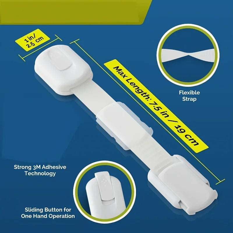 10-Pack Child Safety Strap Locks for Cabinets & Drawers Child Safety Locks QXL