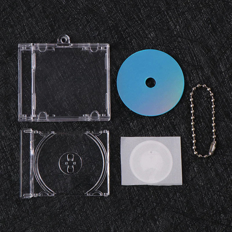 Mini NFC CD Disc Case Keychain | DIY Customizable Pendant CD Case Keychain QXL A2