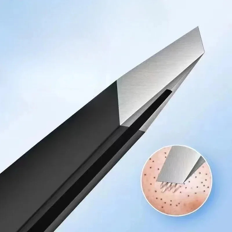 Black Stainless Steel Eyebrow Tweezer – Slant & Flat Tip Eyebrow Tweezer QXL