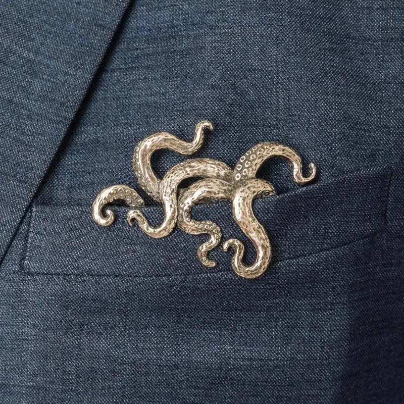 Vintage Crocodile & Octopus Men's Suit Lapel Brooch Pin Lapel Brooch Pin QXL