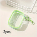 2-Pack Mini Transparent PVC Zipper Pouches | Storage Bags Mini Storage Pouch QXL Green-2pcs