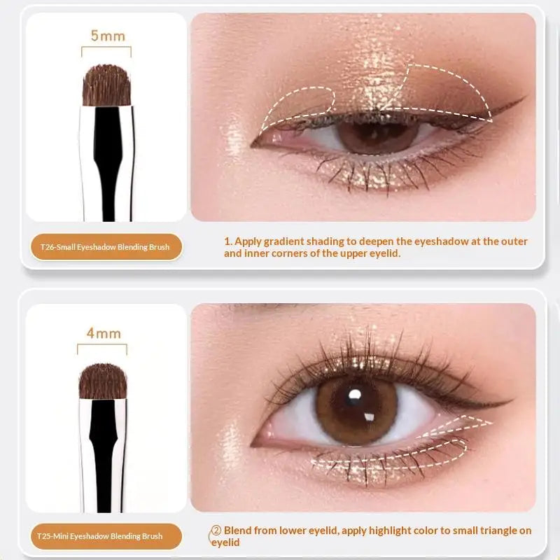 4-Piece Precision Eyeshadow Brush Set | Soft Horse Hair Eyeshadow Brush Set QXL