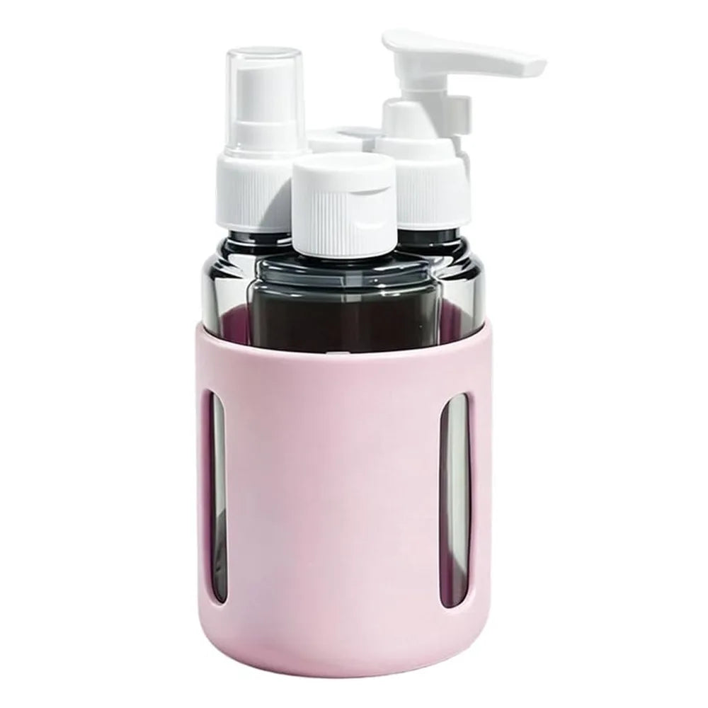 4-in-1 Leak-Proof Travel Dispenser Bottle Set 60ml x4 Travel Dispenser Set QXL Pink