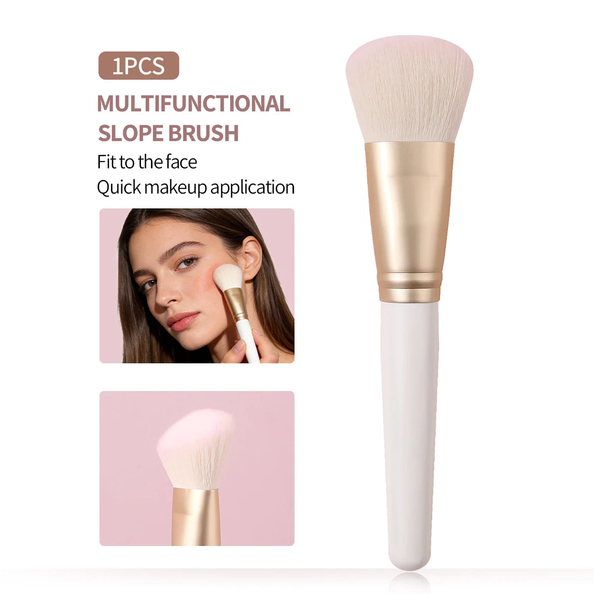 KOSSHOW Slope Contour Brush | Blush, Bronzer & Foundation Contour Makeup Brush QXL WHITE