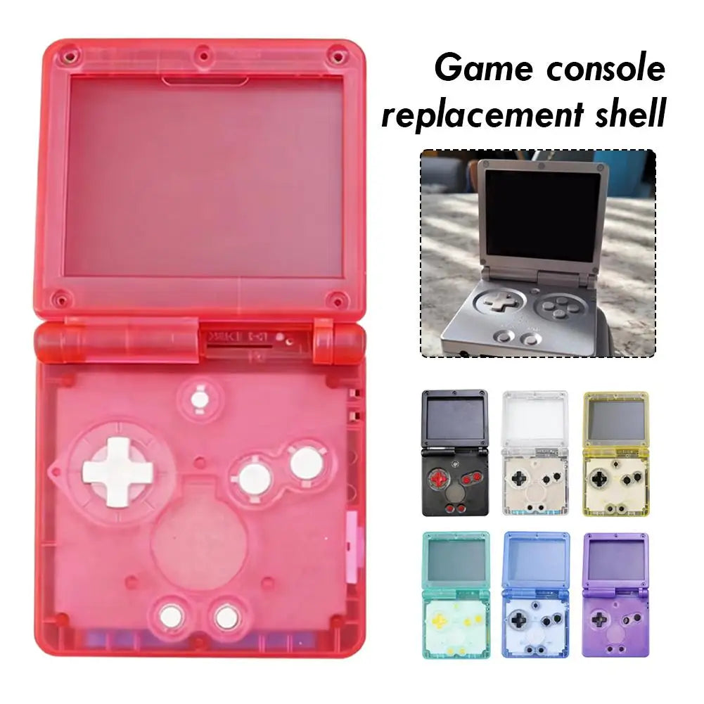 GBA SP Replacement Shell Kit | Clear ABS Case + Buttons & Screws Game Console Shell Kit QXL