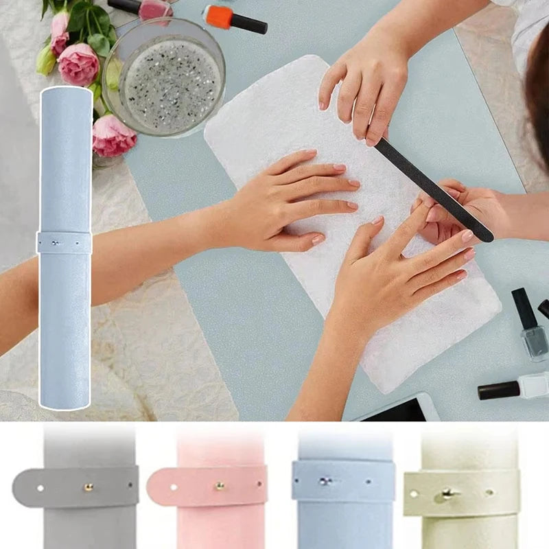 Foldable PU Leather Nail Art Table Mat & Armrest Cushion Nail Art Mat QXL